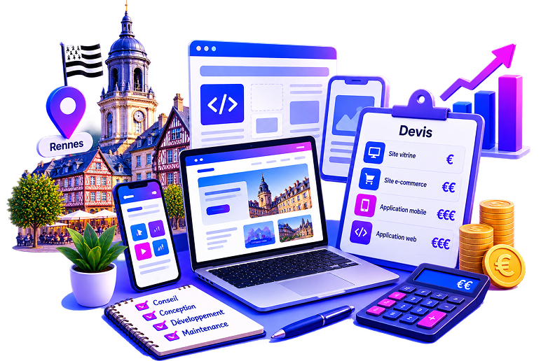 Budget site internet et application à Rennes — les vrais prix, sans faux suspense